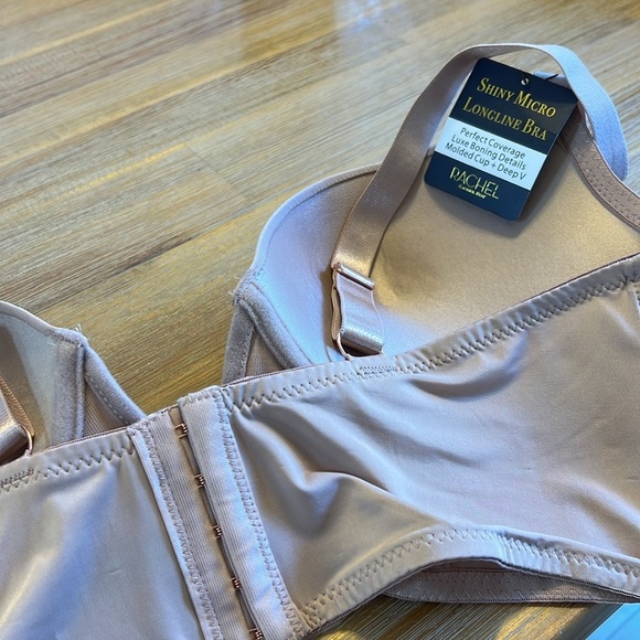 Rachel Roy Shiny Micro Longline Bra with Deep V - Picture 4 of 4